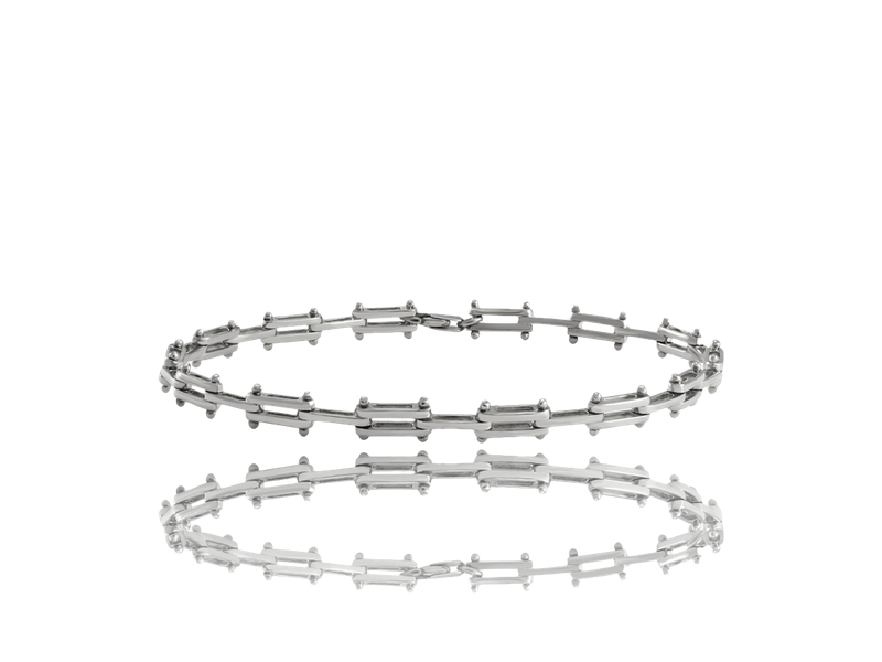 italian hand made bracelet in 18 kt yellow and white gold with diamonds