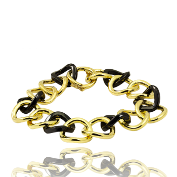 18K Solid Gold Herringbone Bracelet - Sparkling Gold Bracelet - Italian  Made | eBay
